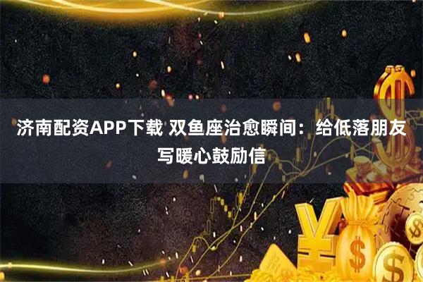 济南配资APP下载 双鱼座治愈瞬间：给低落朋友写暖心鼓励信