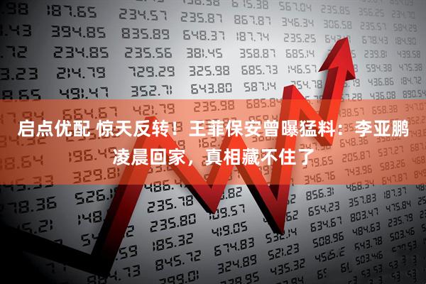 启点优配 惊天反转!王菲保安曾曝猛料:李亚鹏凌晨回家,真相藏不住了